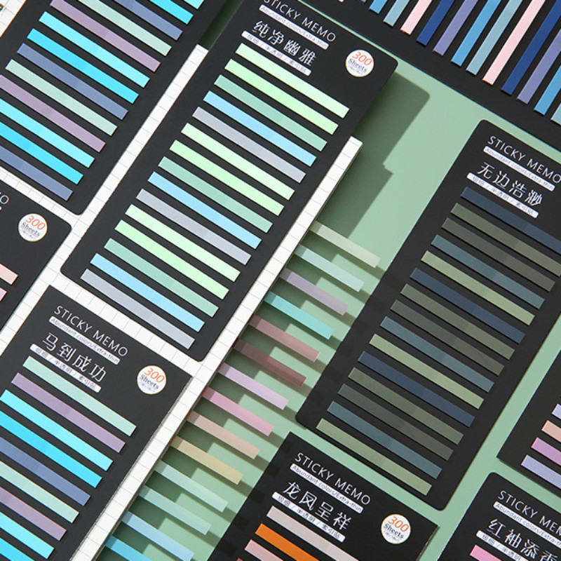 300 Folhas/pcs Adesivos Translúcidos Ultra-Finos Índice PET Classificação De Cor Marcas Post It Stic