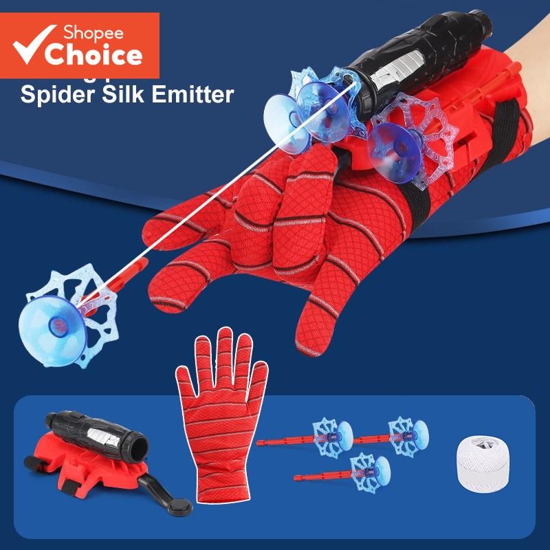 Luva Lançadora De Teia De Aranha , Brinquedo De Pulso Infantil Com Corda , Halloween