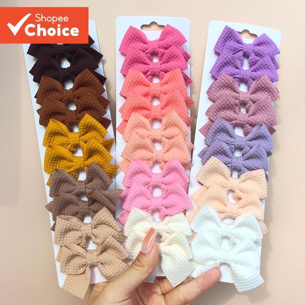 Conjunto De Clipes De Laço De Cabelo De Bebê Com 10 Peças-Tiaras De Nylon Macio Para Recém-Nascidos