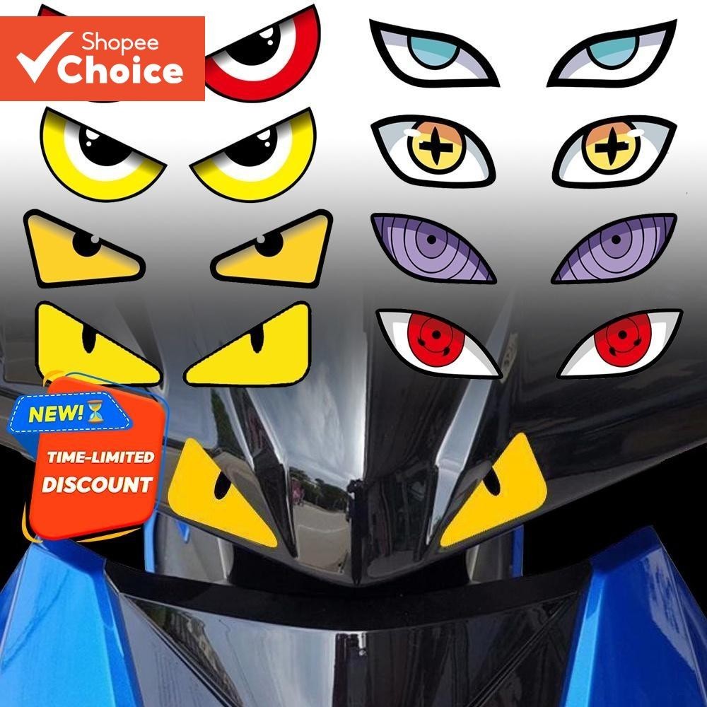 1 Par Reflexivo Demônio Olhos Motocicleta Adesivo Engraçado Adesivos Hokage Desenhos Animados Corpo