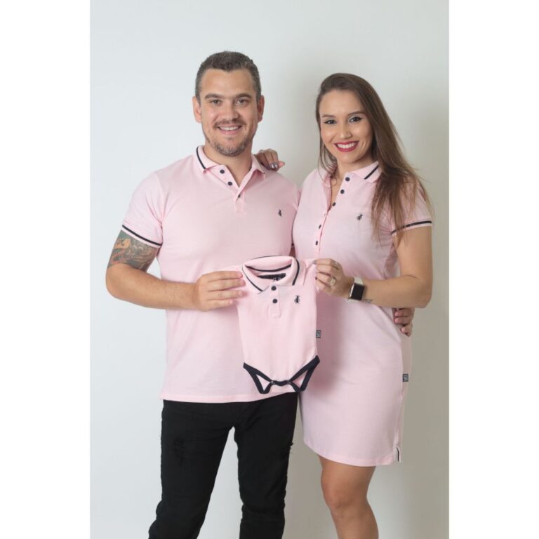 Kit familia polos Rosa amor