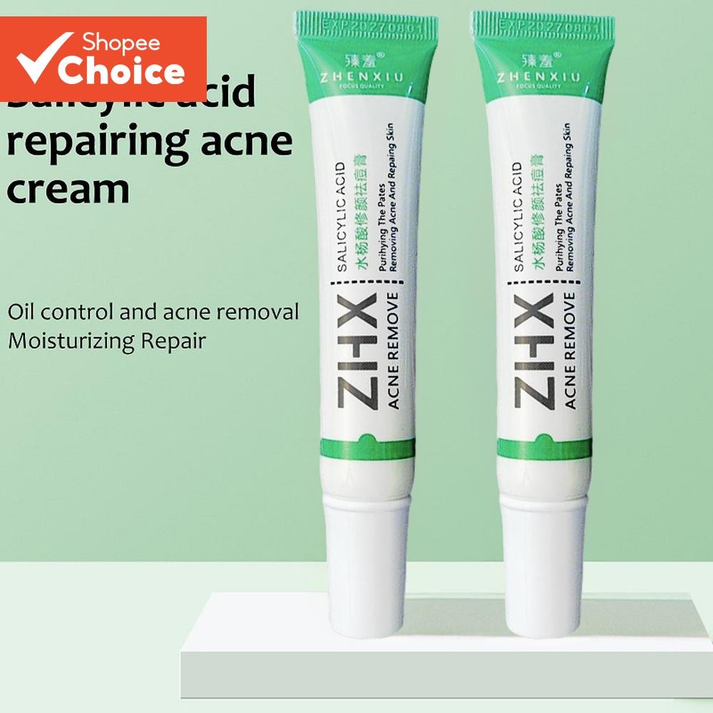 Creme Facial Anti-Acne com Ácido Salicílico para Remover Óleo e Cabeça Preta, Clareador de Cicatrize