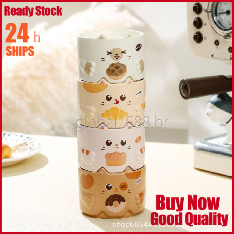 {READY STOCK} Caneca de cerâmica de gato de desen