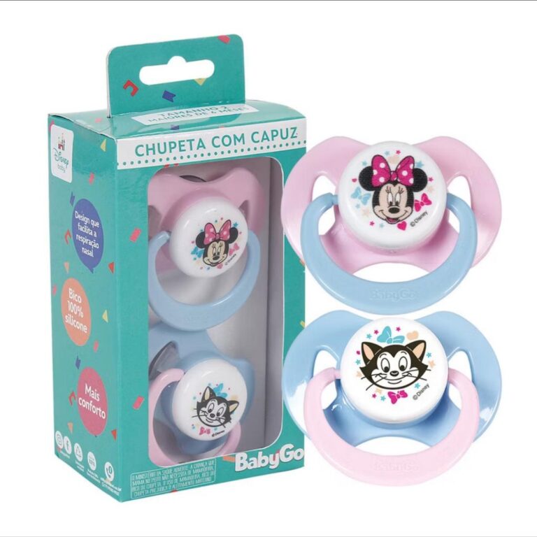 Kit com 2 Chupetas Minnie e Gatinha c/ Capuz Tam 2