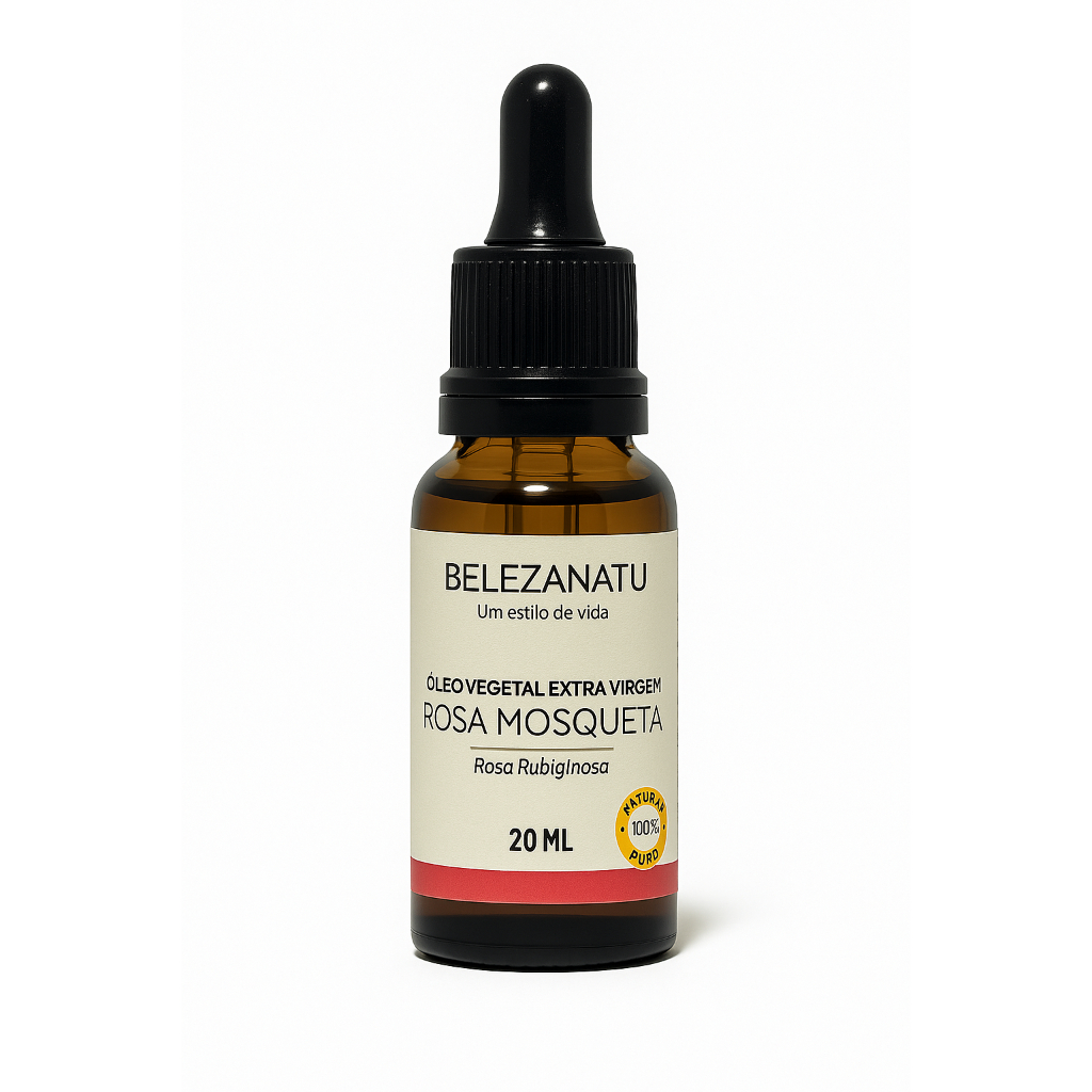 Óleo Vegetal Extra Virgem Rosa Mosqueta 20ml 100% Puro Corpo BelezaNatu