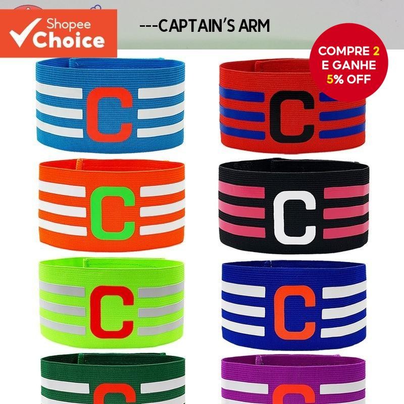 Braçadeira Do Capitão Para Futebol , Adesivo Mágico Elástico , De Evento Com Logotipo Em Forma De C