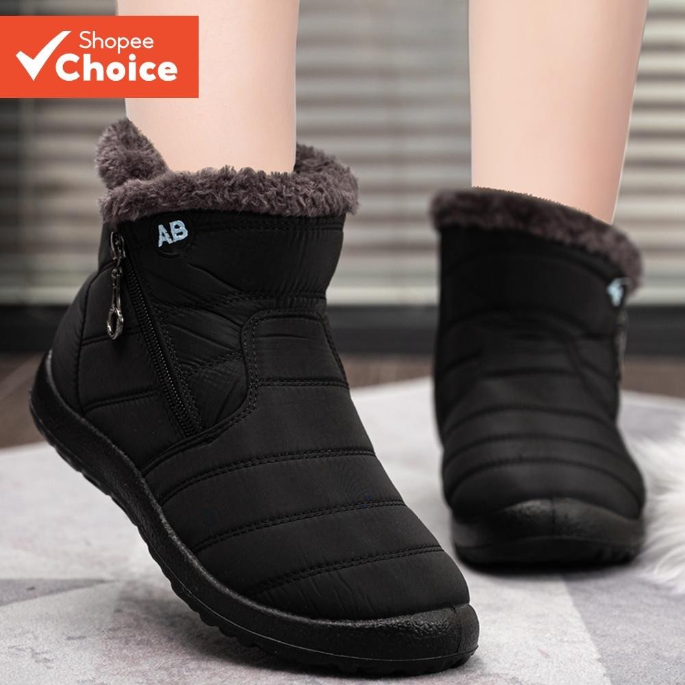 Mulheres Inverno Botas De Neve À Prova Dwaterproof Água Quente Pelúcia Tornozelo Sapatos Moda Casual