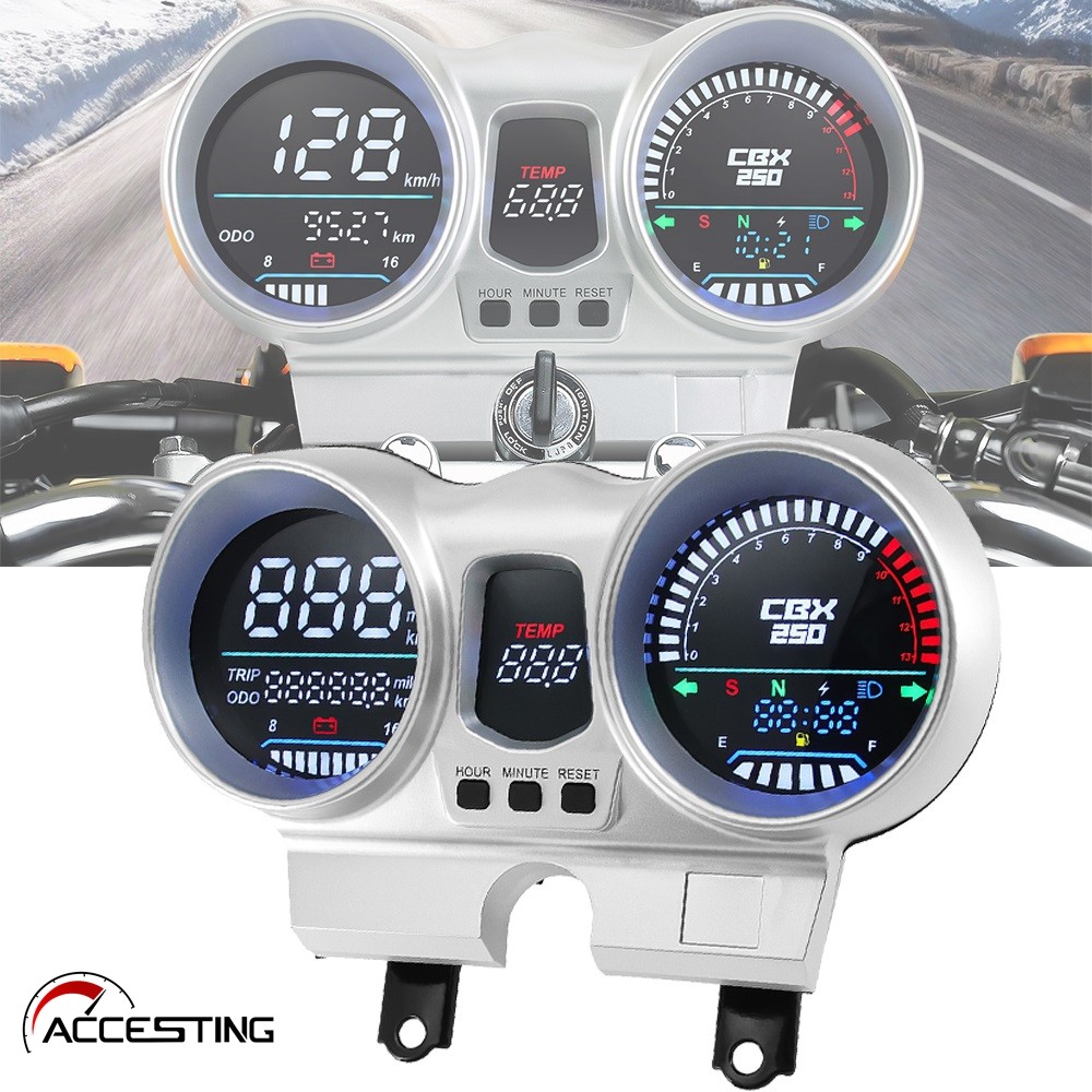 LED Digital 12V Motocicleta Velocímetro Medidor Tacômetro Odômetro Painel À Prova Dwaterproof Água P