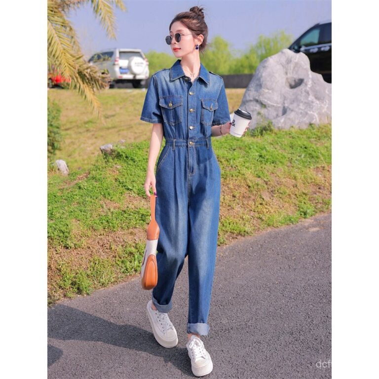 Workwear Denim Jumpsuit for Women European Style20
