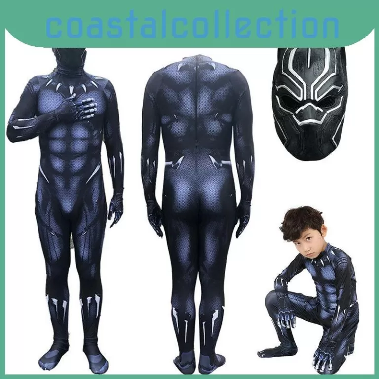 Fantasia De Cosplay De Pantera Negra Com Elastano 