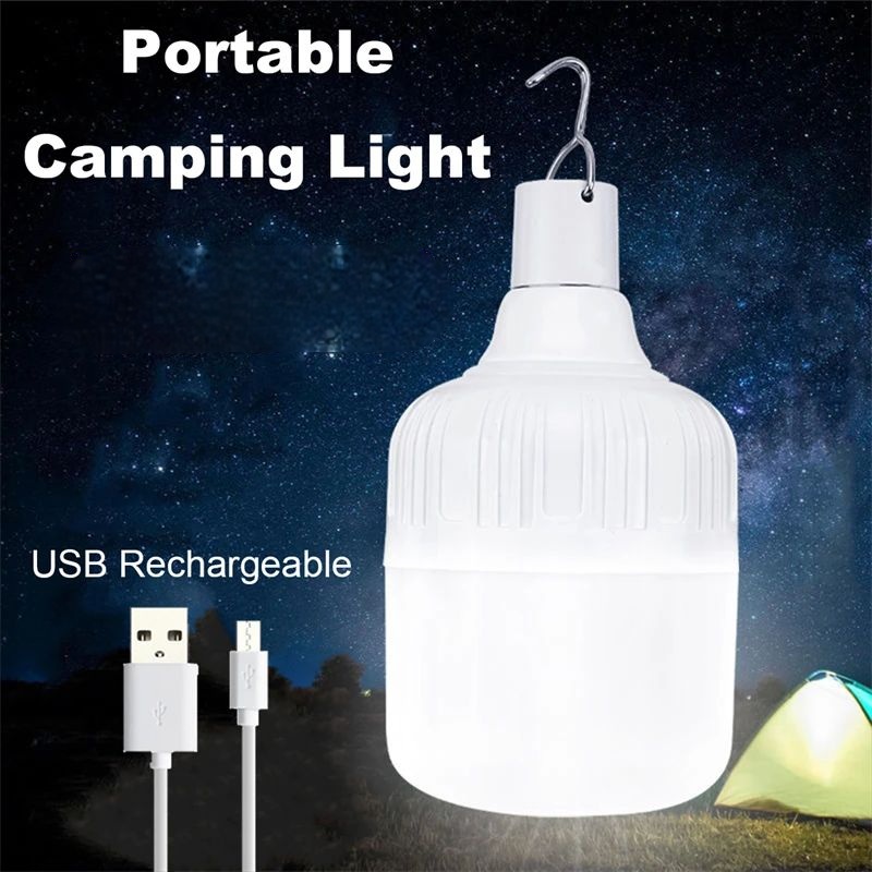 Acampamento LED Luz Ao Ar Livre Portátil Lâmpada USB Recarregável Lanternas Luzes Com Gancho De Emer