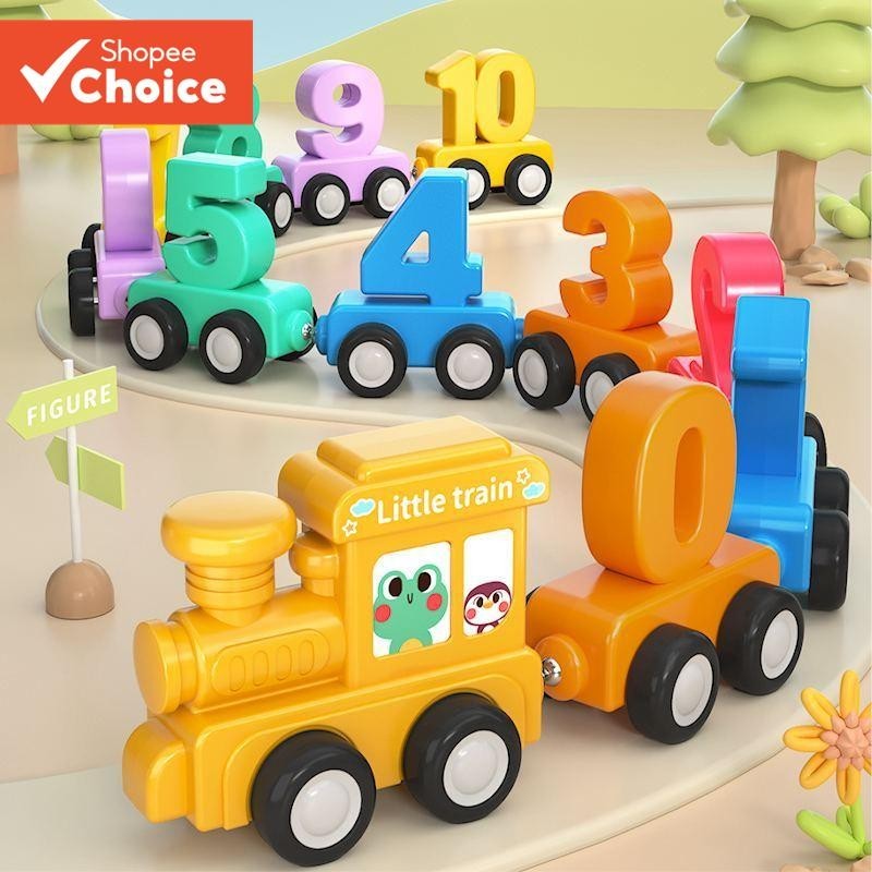 Trem Magnético De Madeira , Quebra-Cabeça Digital E Conjunto De Montagem De Aprendizagem , Presente