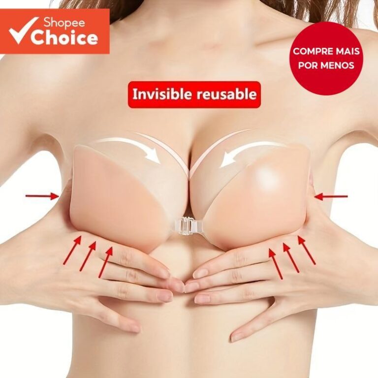 Sutiã Push-Up De Silicone Adesivo-Invisível E Se