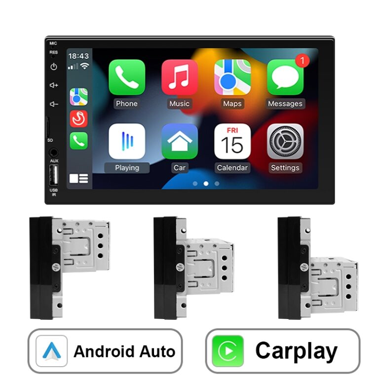 Carplay Central Multimídia 1 Din MP5 Bluetooth 7 