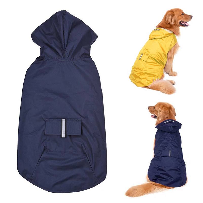 Capa De Chuva Cachorro Para Cães Roupa Impermeáveis Com Capuz Reflexivo