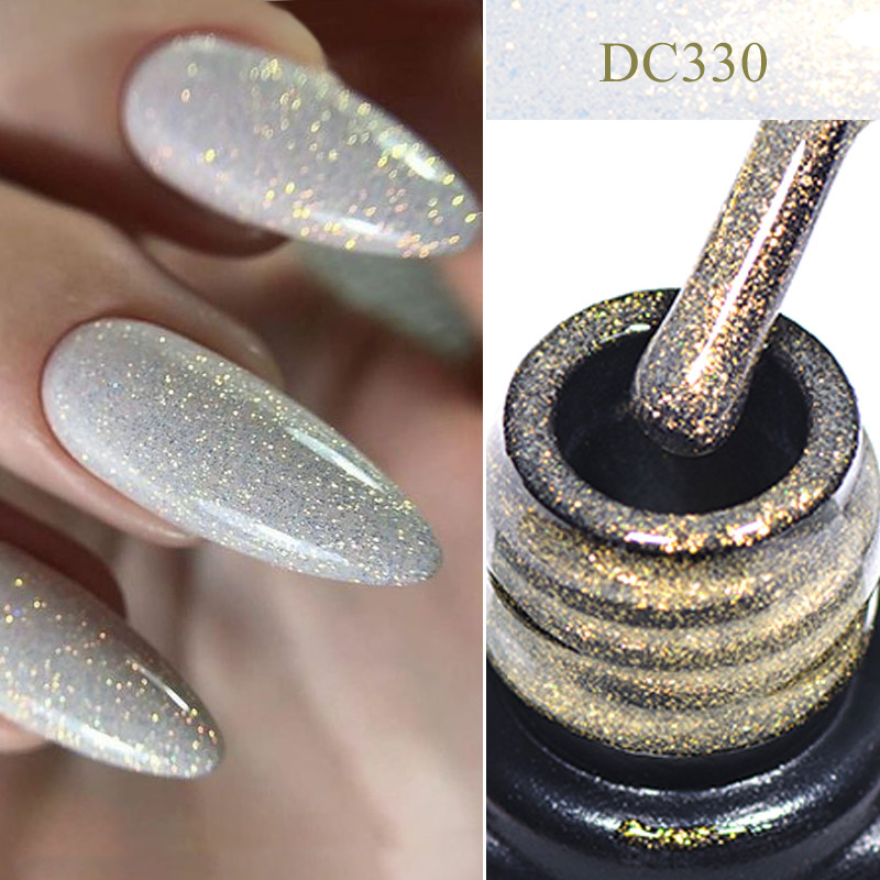 MTSSII 7ML Gold Glitter Gel De Polimento De Unhas Aurora Laser Brilhante Semi Permanente UV Colorido