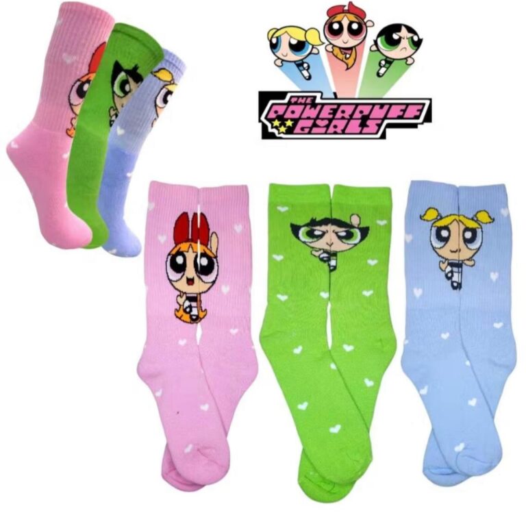 KIT 3 PARES DE MEIA MENINAS SUPER PODEROSAS LINDIN