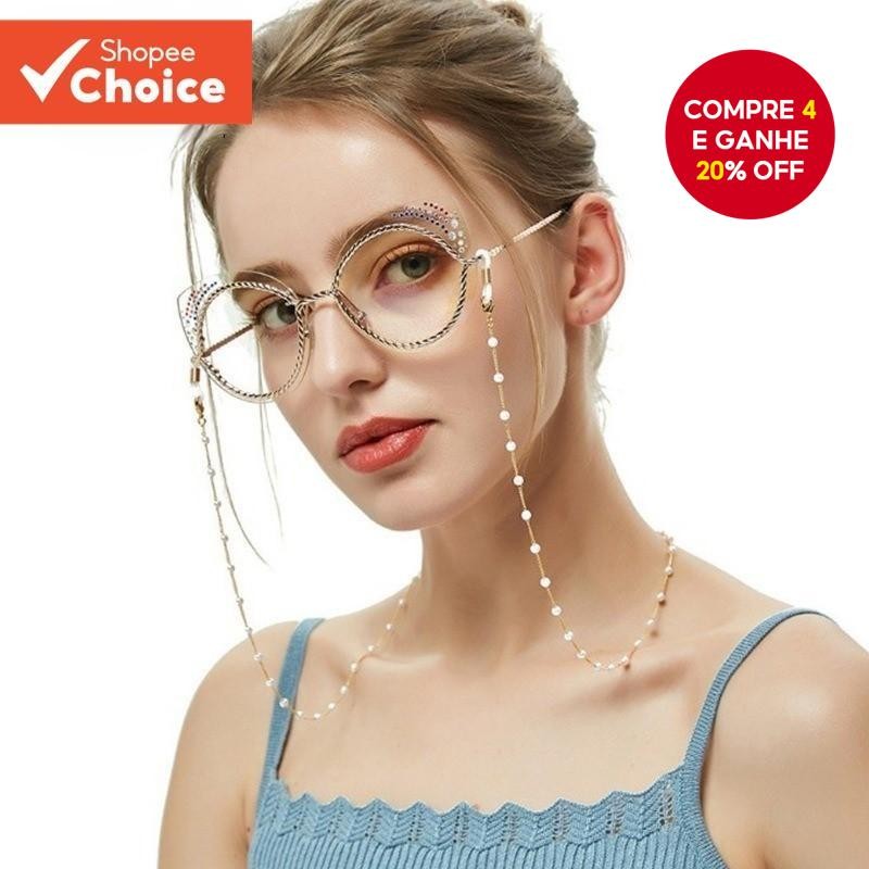 Suporte De Máscara De Corrente De Óculos Com Contas De Pérola Da Moda Coreana Para Mulheres