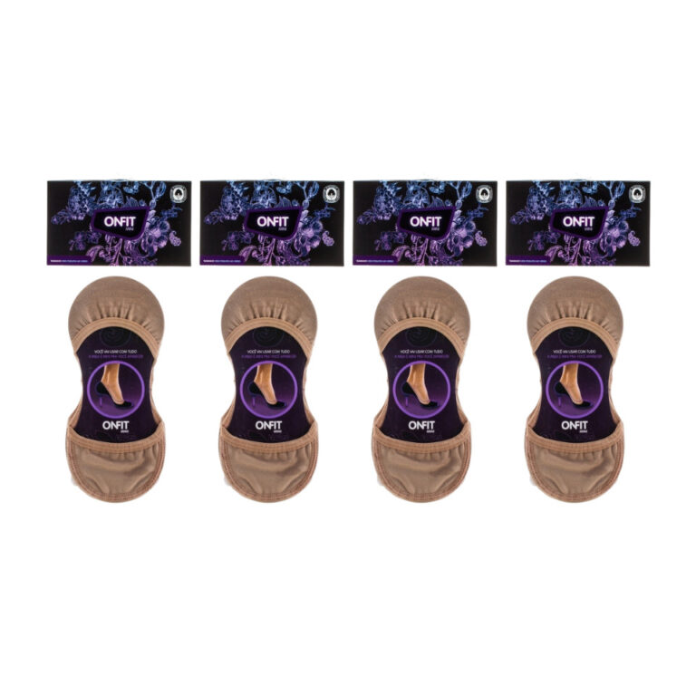 KIT MEIAS ONFIT MINI 4 PARES ALGODÃO NUDE BEGE TA