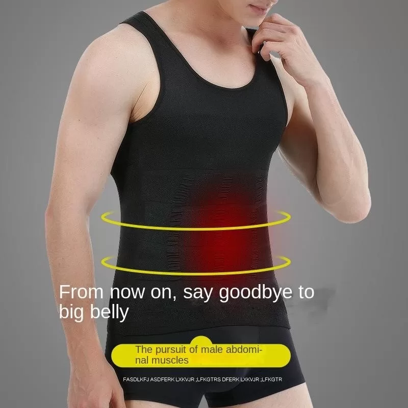 Singlet De Compressão Masculino  Colete Modelador Corporal Emagrecedor Para Suporte De Postura E Rec
