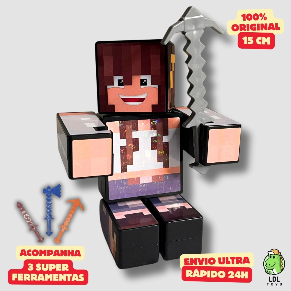 Boneco Duda Berud 15cm Articulado Acompanha 3 Ferramentas Youtuber Original Algazarra