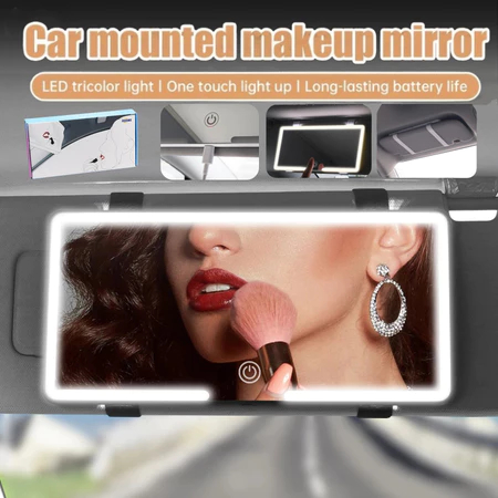 Espelho De Carro Com 3 Modos De Luz E 60 LEDs Reca