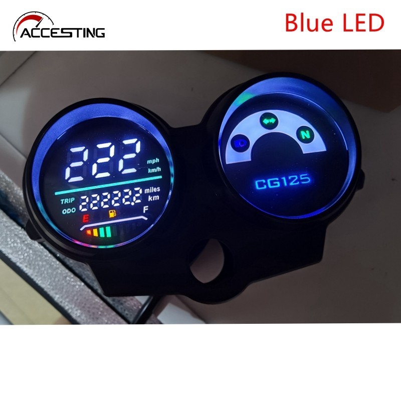 Painel Velocímetro Digital LED Azul De Motocicleta Adapta-Se À Honda CG125 2000 A 2008 , Ventilador