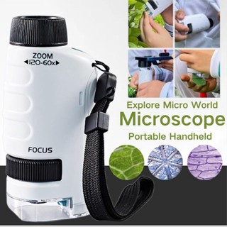Microscópio De Mão Portátil Com Zoom 60X-180X P