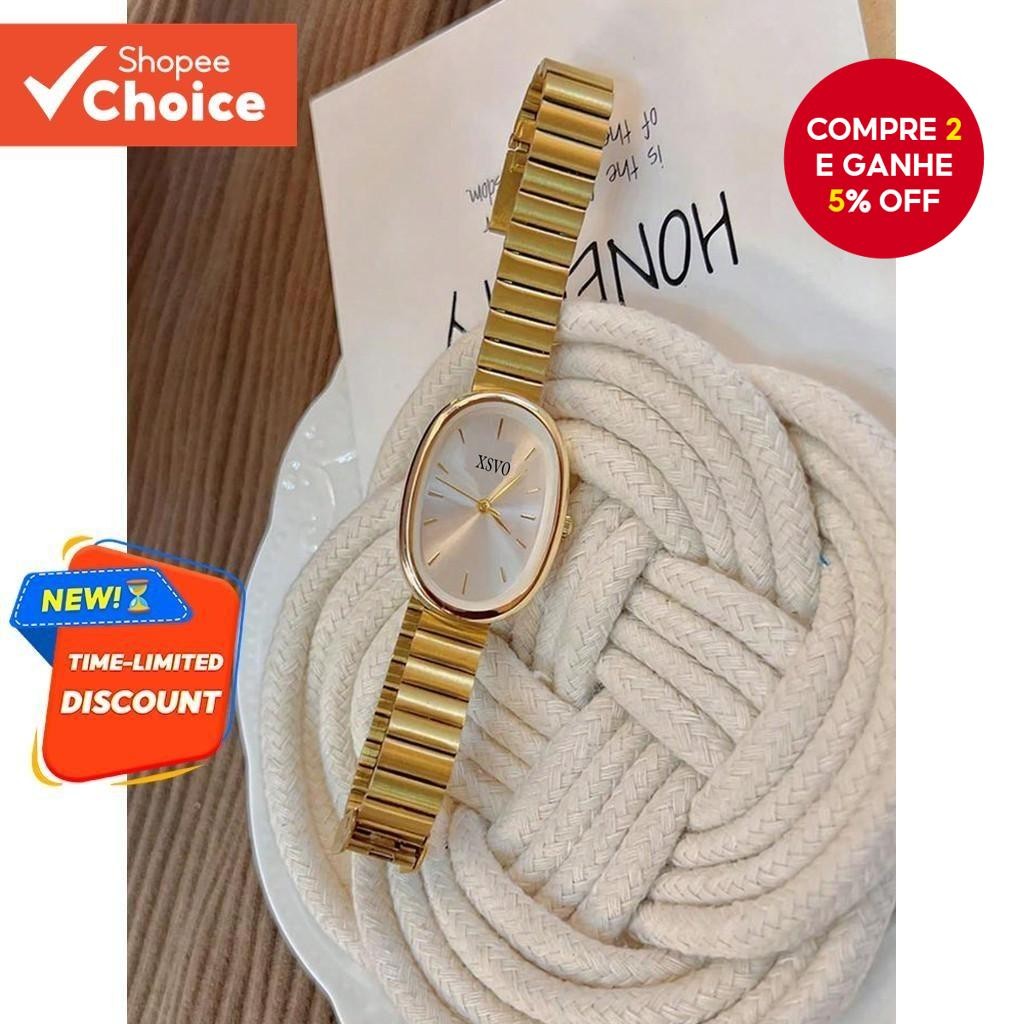 Relógio Oval Com Padrão De Bambu-De Quartzo Estilo Natural Para Mulheres , Moda Elegante Estudantes