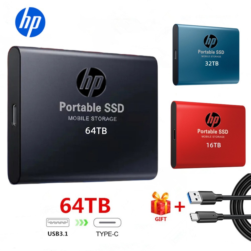 64TB SSD 16TB De Alta Velocidade Disco Rígido Externo De Estado Sólido Portátil USB3.1 Interface Tip