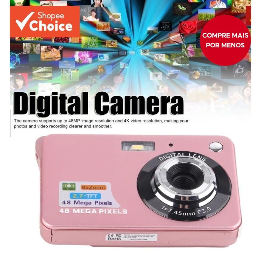 [Dação De Cartão De Memória] Mini Câmera Digital V2-Rotativa , Filmagem De 48 Mp , Ultrafina , Compa