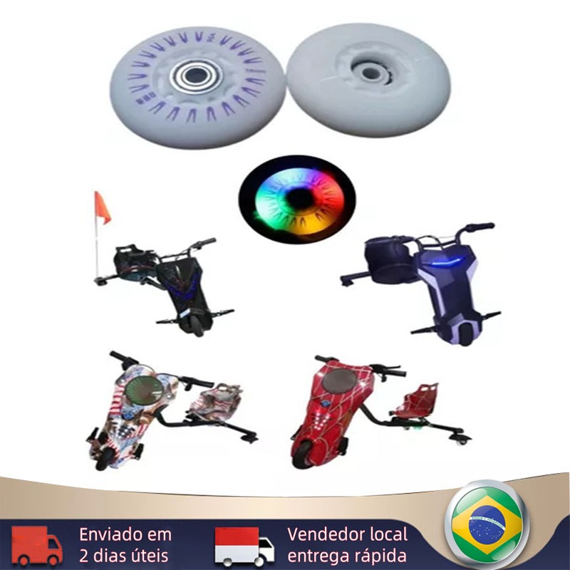 [BR Envio Imediato] Roda Traseira Para Triciclo Elétrico Com LED RGB