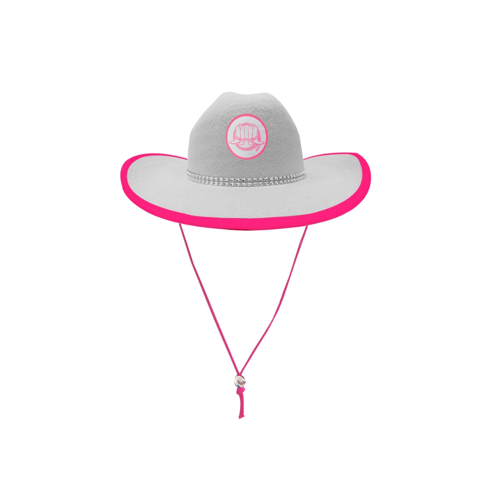 Chapéu Country Infantil Branco Strass Festa Junina/rodeio