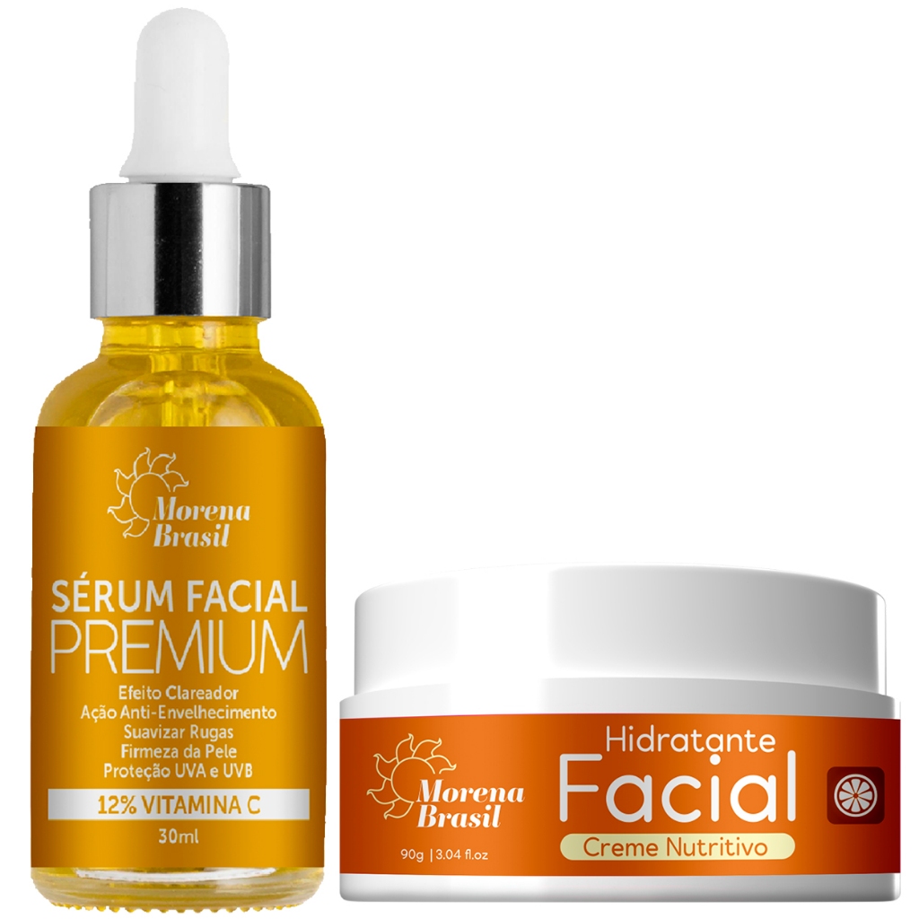 Kit Skincare Morena Brasil   Vitamina C Potente | Sérum + Creme para Rosto