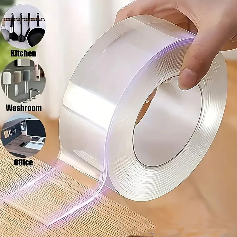 Conjunto de fita dupla face de 2 mm Gel autoadesivo Super lavável de 3m/5m