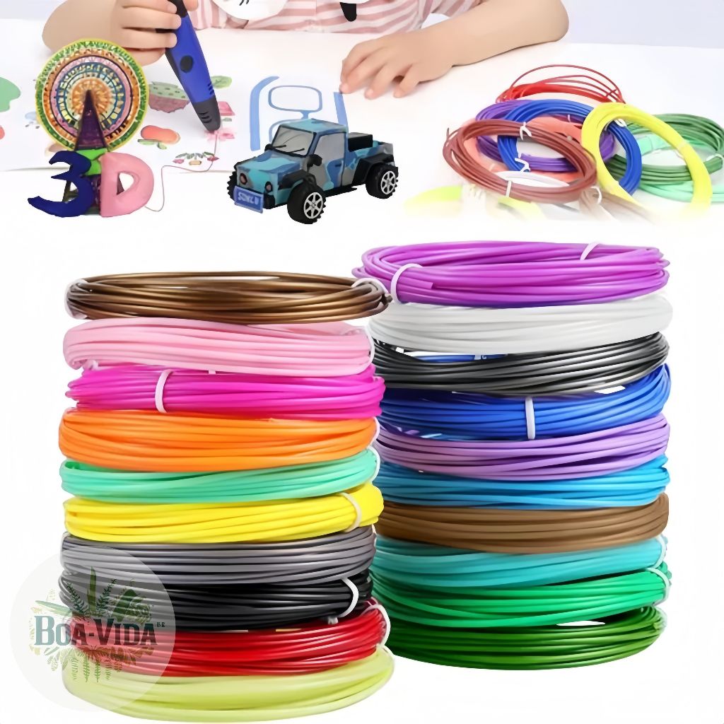Refil Filamento Abs Kit 10 Cores 50/60/120 M Impressora 3d Caneta Vida
