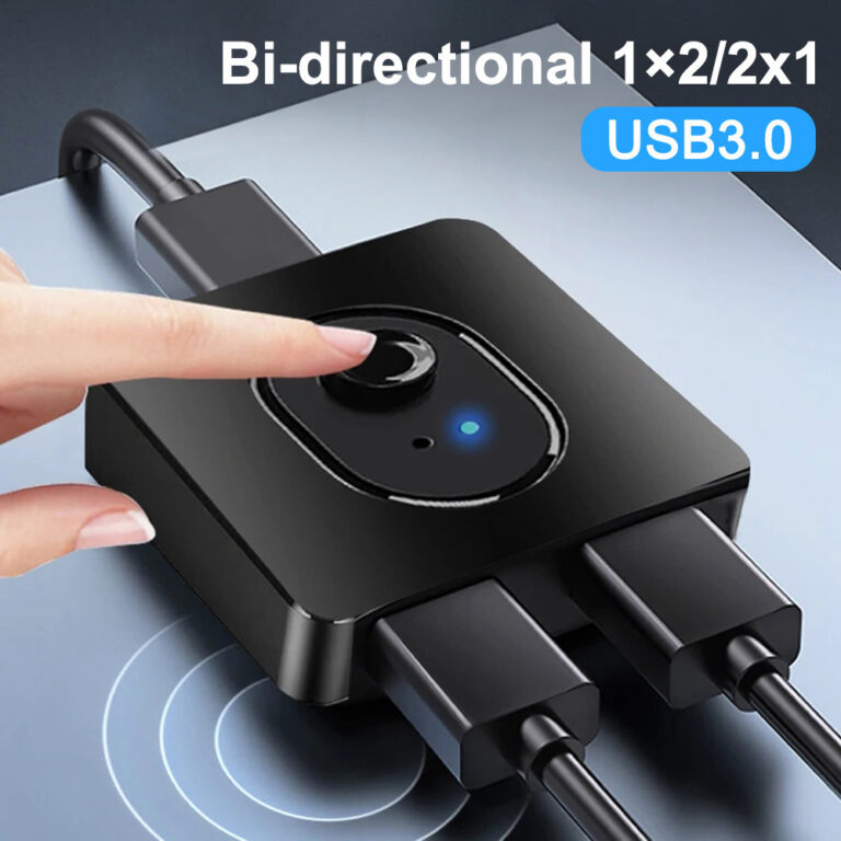 KVM Switch USB 3.0 Hub 1×2/2×1 Splitter 