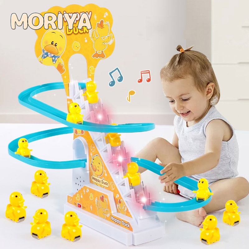 Brinquedo Elétrico De Pista De Corrida De Pato Com Luzes LED Escalator E Jogo De Relé Musical Para A