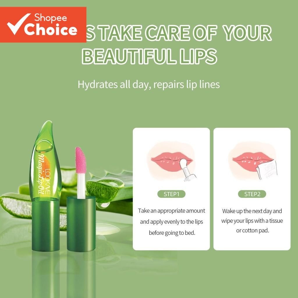 ZSEEY Hidratante Magia Mudança De Cor Brilho Labial À Prova Dwaterproof Água Aloe Ve ra Geléia Matiz