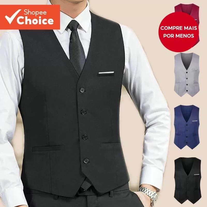 Colete Formal Masculino  De Smoking Slim Fit Para Ternos , Traje Semiformal Estilo Coreano