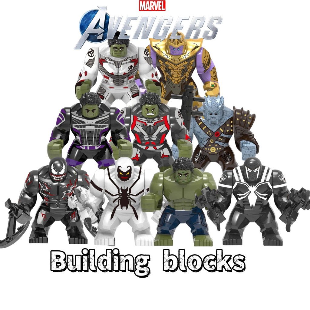 Novo super-herói de desenho animado série XH1047-XH1059, modelos de blocos de construção montados, b