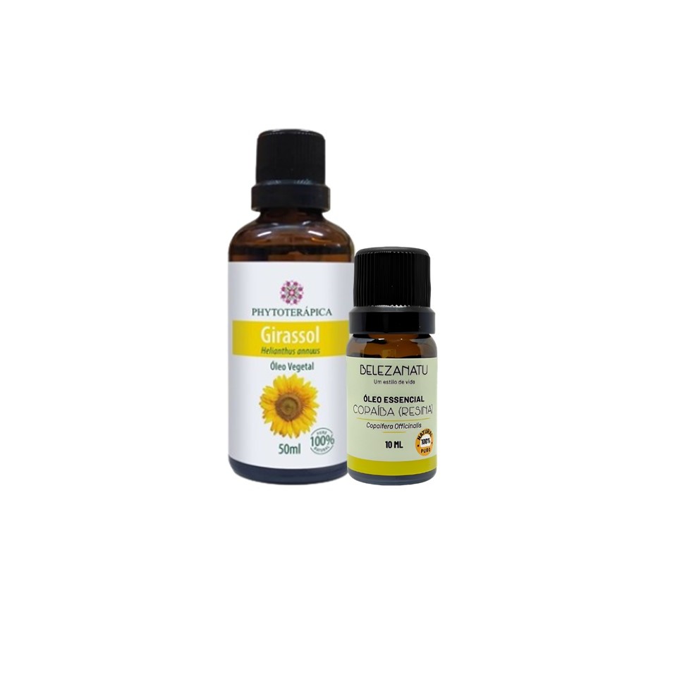 Kit Óleo Vegetal Girassol ÓleoEssencial Copaíba BelezaNatu