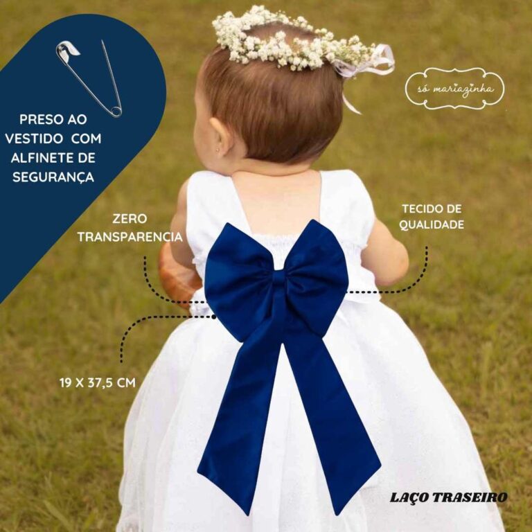 Laço AZUL MARINHO Para Vestido Decoração Acess