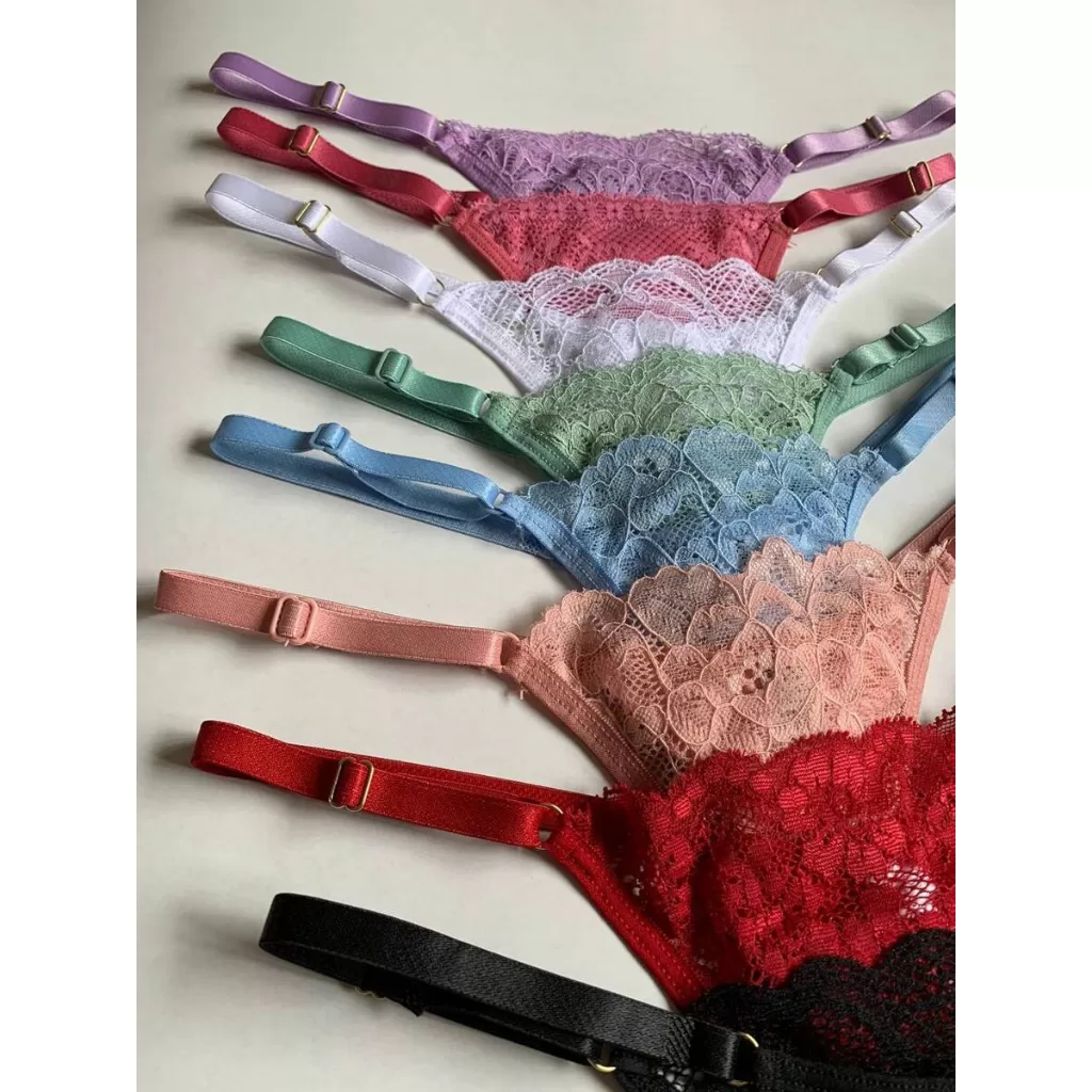 Kit c/6 unidades de calcinha regulagem  fio dental  de renda lingerie sexy