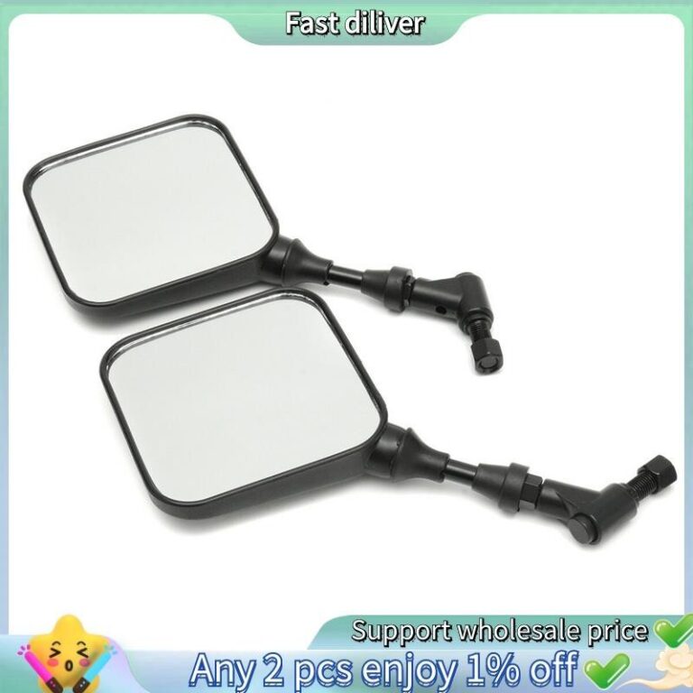 2Pcs Espelho Retrovisor Preto Para Motocicleta Suz