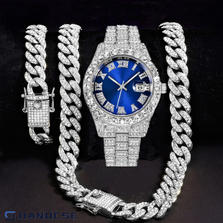 Novo Colar Cravejado Iced relógio masculino ice C