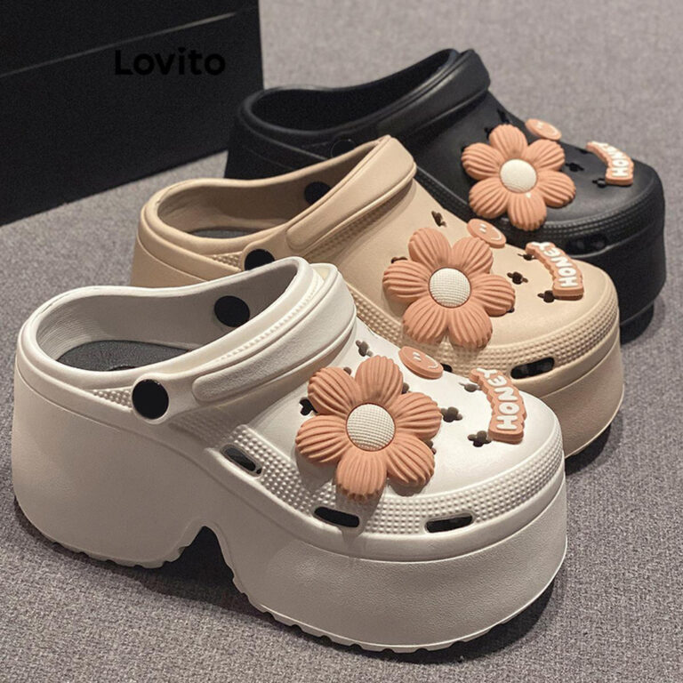 Lovito Casual Plain 9 cm Extra Grosso Macio Solado