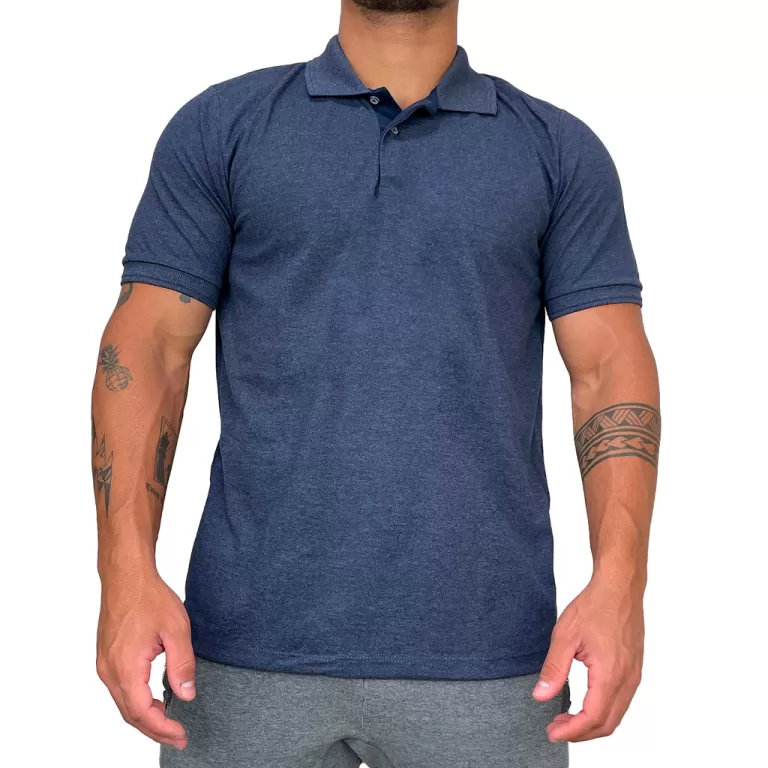 Camiseta Polo Manga Curta Slim Malha Piquet Casual