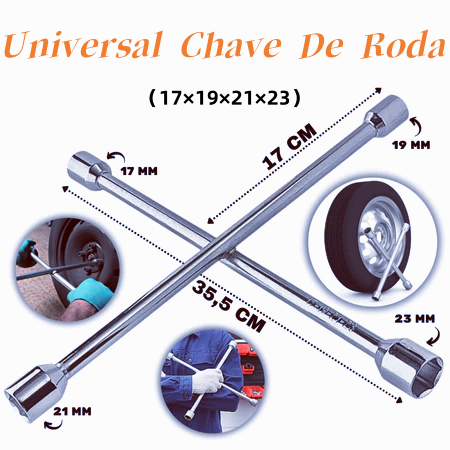 Chave De Roda Cruz 4 Bocas 17 x 19 x 21 x 23 Unive