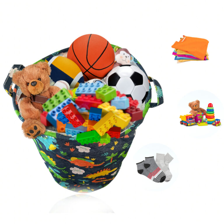 Cesto Dobrável de Tecido Organizador Brinquedos R